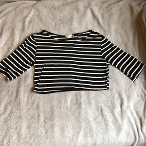 Black and white stripped crop top